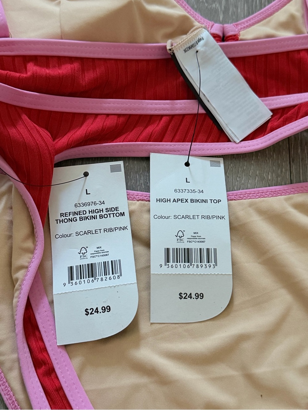 2 Piece Cotton On Body Red Bikini Size Large - Picture 4 of 4